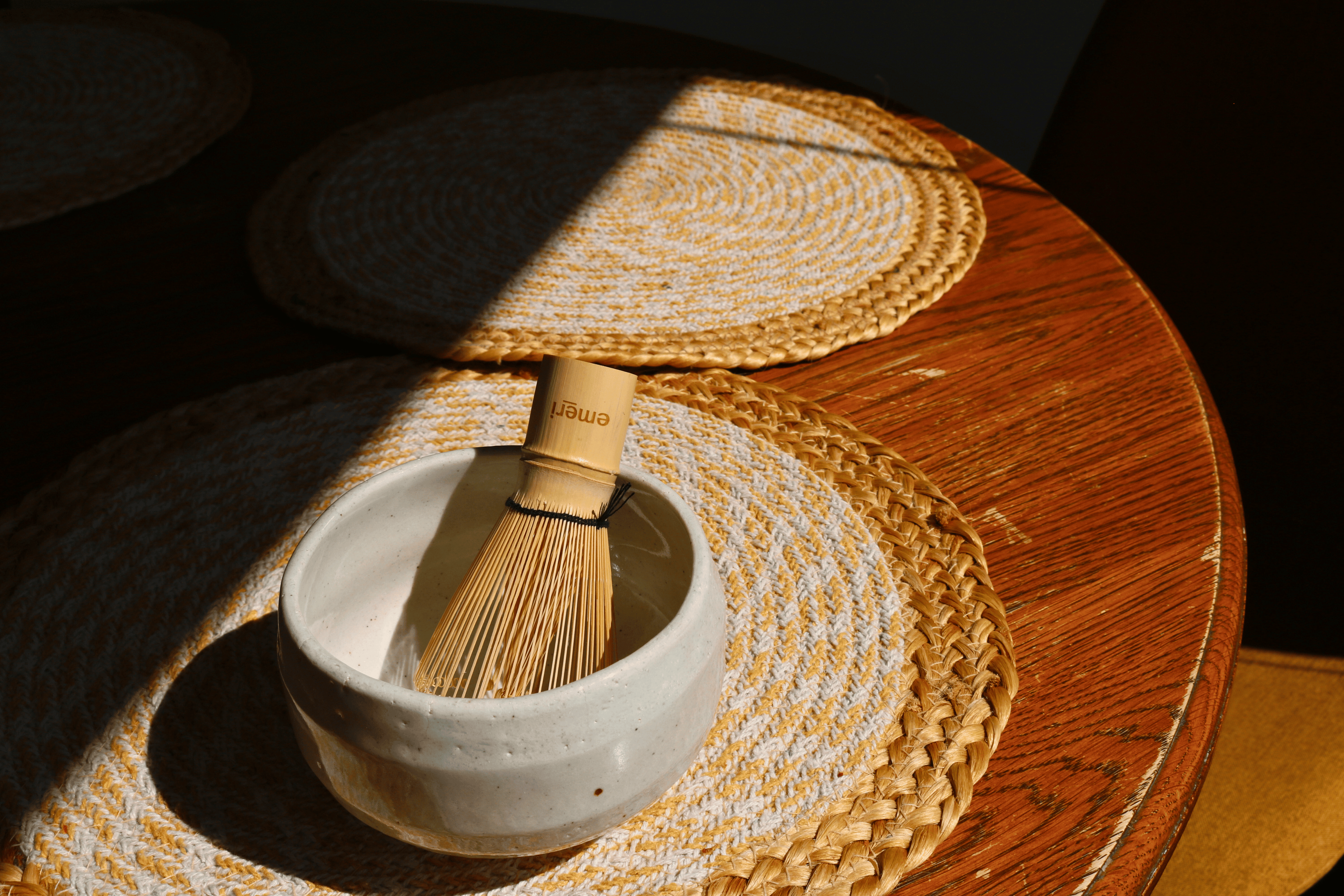 Emeri Bamboo Whisk and Ceramic Bowl